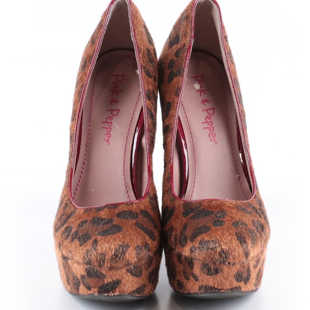 Pink & Pepper Animal Print Platform Heels